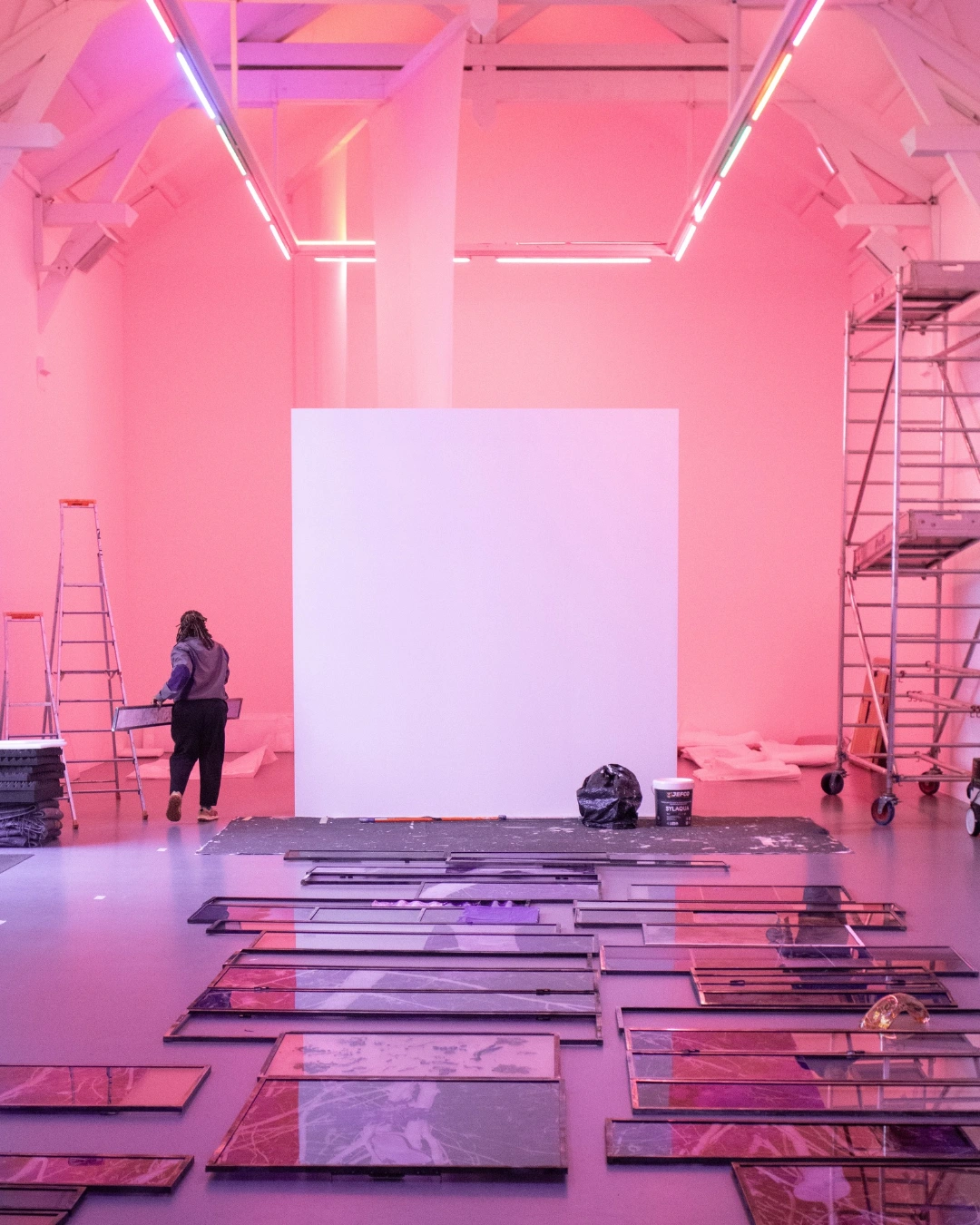 Montage de l'exposition d'Euridice Zaituna Kala | Setup of the exhibition made by Euridice Zaituna Kala | © Photo - Noé Péan 2025 | La Criée